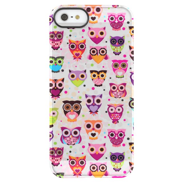 Colourful Owl Pattern For Kids 2 Uncommon iPhone Case (Back)