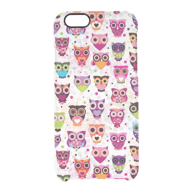 Colourful Owl Pattern For Kids 2 Uncommon iPhone Case (Back)
