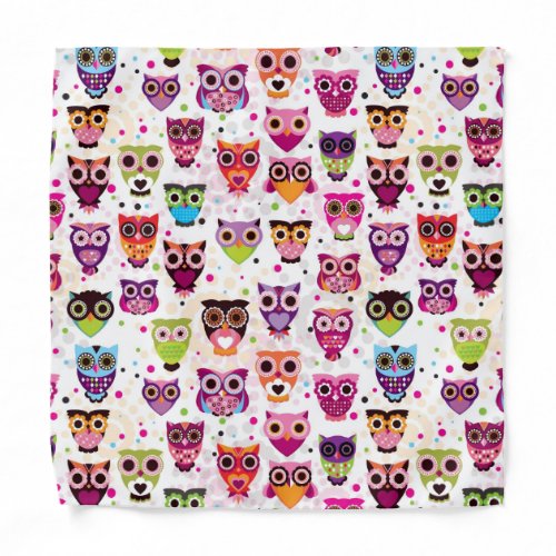 Colourful Owl Pattern For Kids Bandana