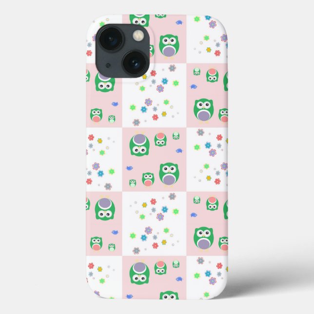 Colourful Owl Pattern For Kids Case-Mate iPhone Case (Back)