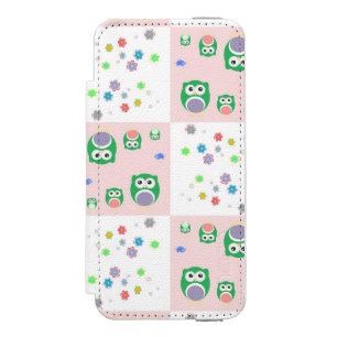 Colourful Owl Pattern For Kids iPhone SE/5/5s Wallet Case