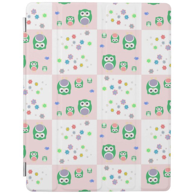 Colourful Owl Pattern For Kids iPad Smart Cover (Front)