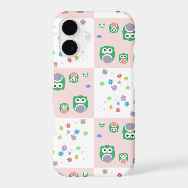 Colourful Owl Pattern For Kids Iphone Case (Back)