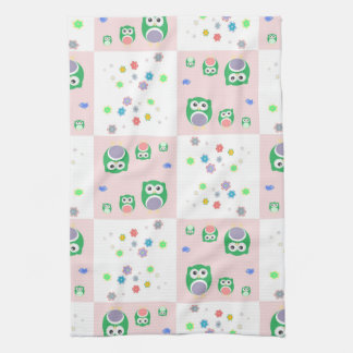Colourful Owl Pattern For Kids Kitchen Towel
