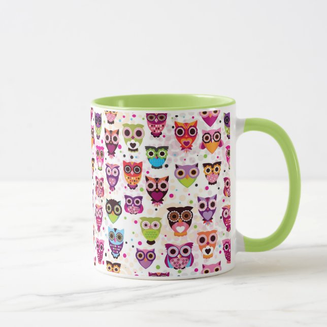 Colourful Owl Pattern For Kids Mug (Right)