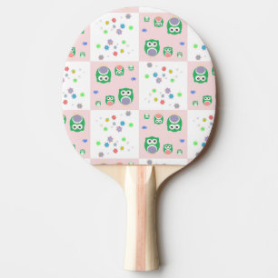 Colourful Owl Pattern For Kids Ping-Pong Paddle