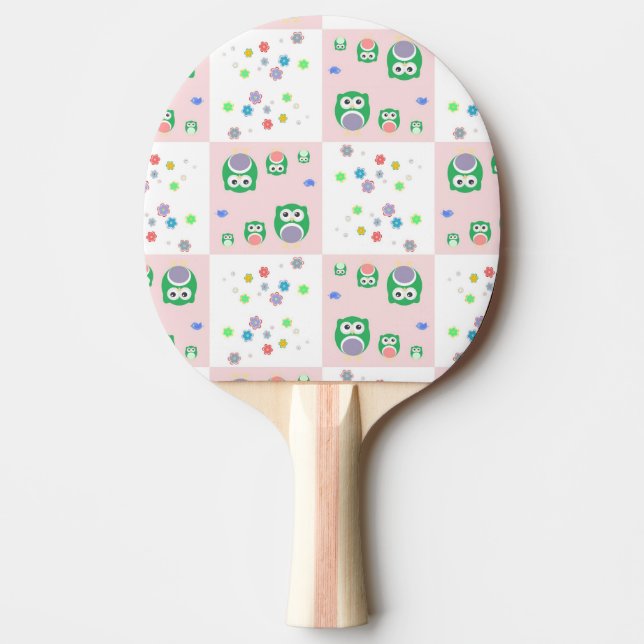 Colourful Owl Pattern For Kids Ping-Pong Paddle (Front)