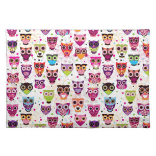 Colourful Owl Pattern For Kids Placemat