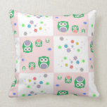 Colourful Owl Pattern For Kids Throw Pillow
