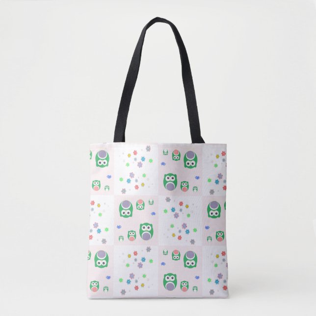 Colourful Owl Pattern For Kids Tote Bag (Front)