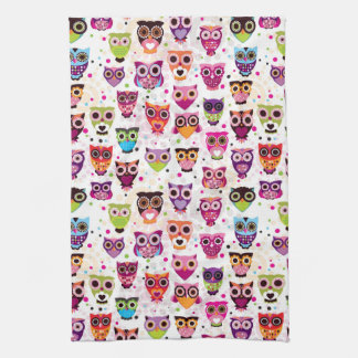 Colourful Owl Pattern For Kids Towel