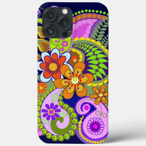 Colourful Paisley Patterns and Flowers iPhone 13 Pro Max Case