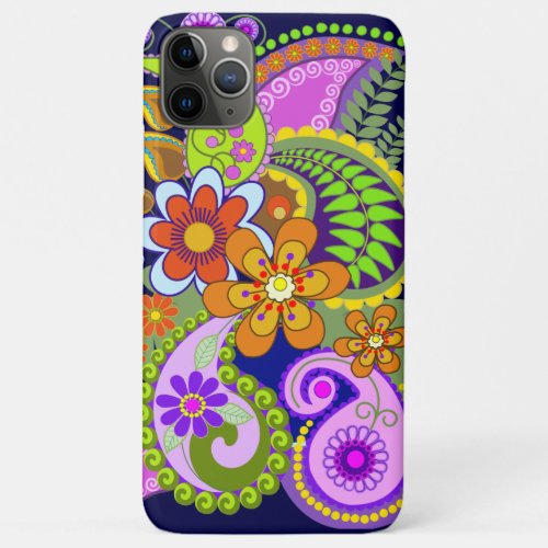 Colourful Paisley Patterns and Flowers iPhone 11 Pro Max Case