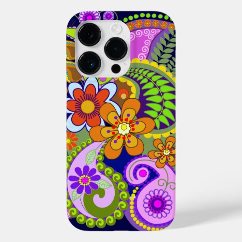 Colourful Paisley Patterns and Flowers Case_Mate iPhone 14 Pro Case
