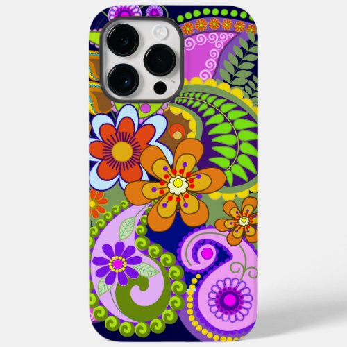 Colourful Paisley Patterns and Flowers Case_Mate iPhone 14 Pro Max Case