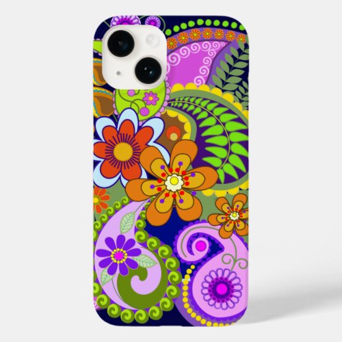 Colourful Paisley Patterns and Flowers Case_Mate iPhone 14 Case