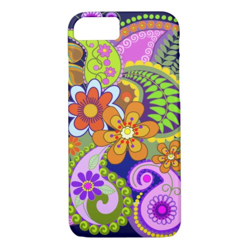 Colourful Paisley Patterns and Flowers iPhone 87 Case