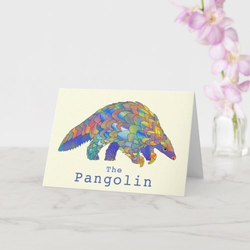 Colourful Pangolin Endangered Animal Art Activism  Card