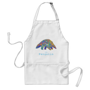Colourful Pangolin Endangered Animal Rights Art Adult Apron