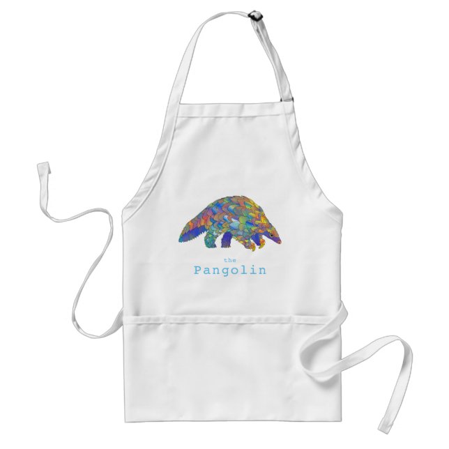 Colourful Pangolin Endangered Animal Rights Art Adult Apron (Front)