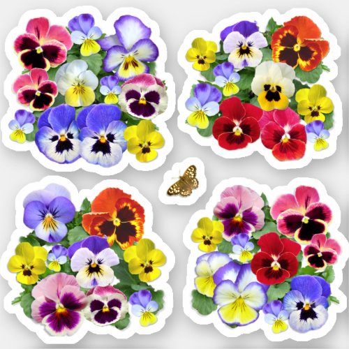 Colourful Pansies Contour Sticker