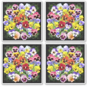 Colourful Pansies Sticker