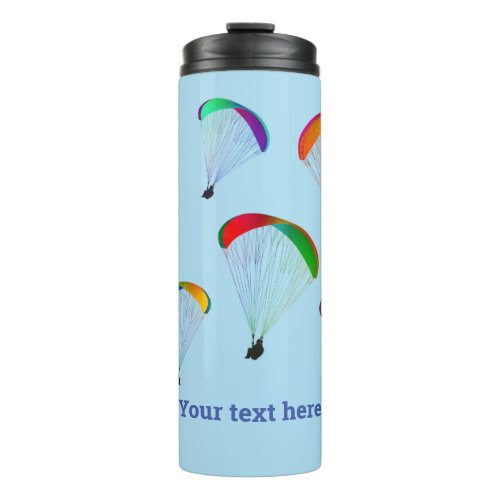 Colourful parachutes _ paragliders with your name thermal tumbler