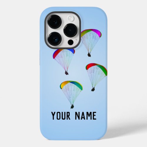 Colourful Paragliders graphic and your own name Case_Mate iPhone 14 Pro Case