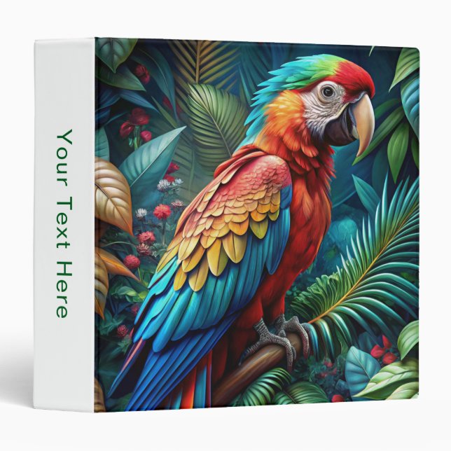 Colourful Parrot 3 Ring Binder (Front/Spine)