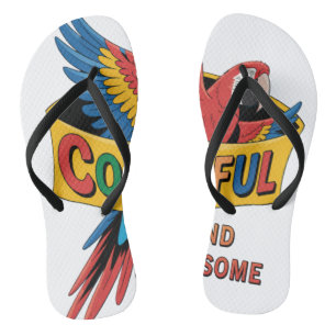 Colourful Parrot  Flip Flops