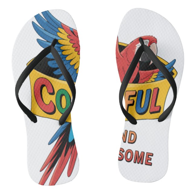 Colourful Parrot  Flip Flops (Footbed)