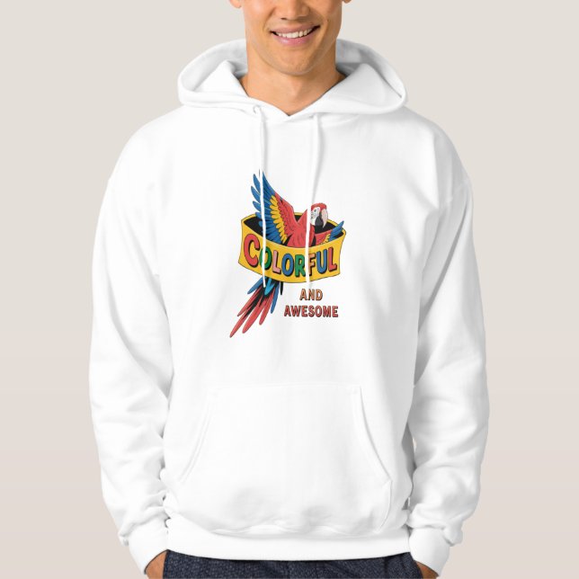 Colourful Parrot  Hoodie (Front)