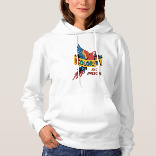 Colourful Parrot  Hoodie (Front)