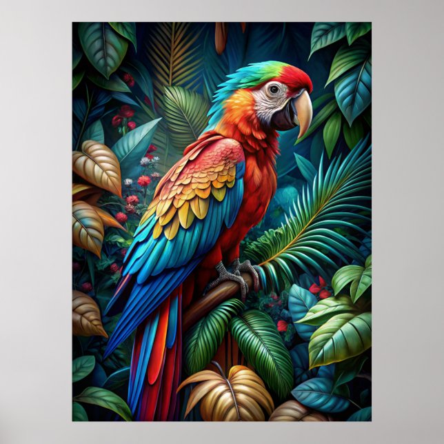 Colourful Parrot Poster (Front)