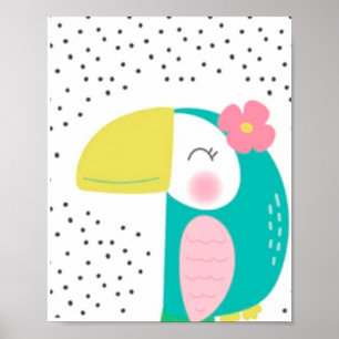 Colourful Parrot with polkadots. Poster