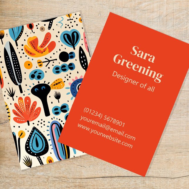 Colourful pattern professional unique job any business card (Front and Back view)
