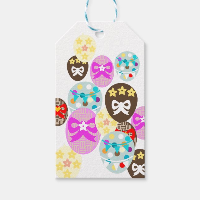 Colourful patterned Easter Egg  Gift Tags (Front)