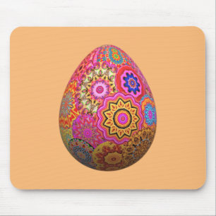 Colourful patterned Easter egg Mouse Pad