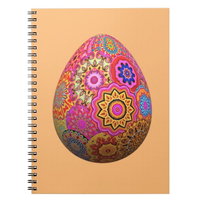 Colourful patterned Easter egg Notebook (Front)