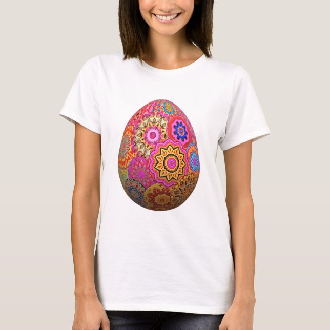 Colourful patterned Easter egg T-Shirt (Front)