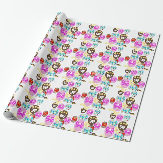 Colourful patterned Easter Egg   Wrapping Paper (Unrolled)
