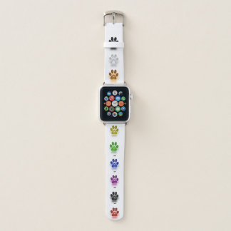 Colourful Paw Prints Apple Watch Band