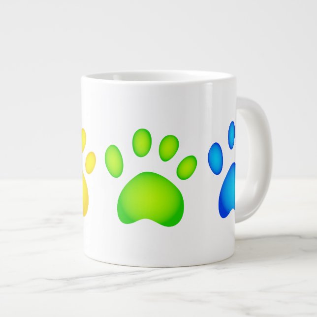 Colourful Paws Large Coffee Mug (Front Right)