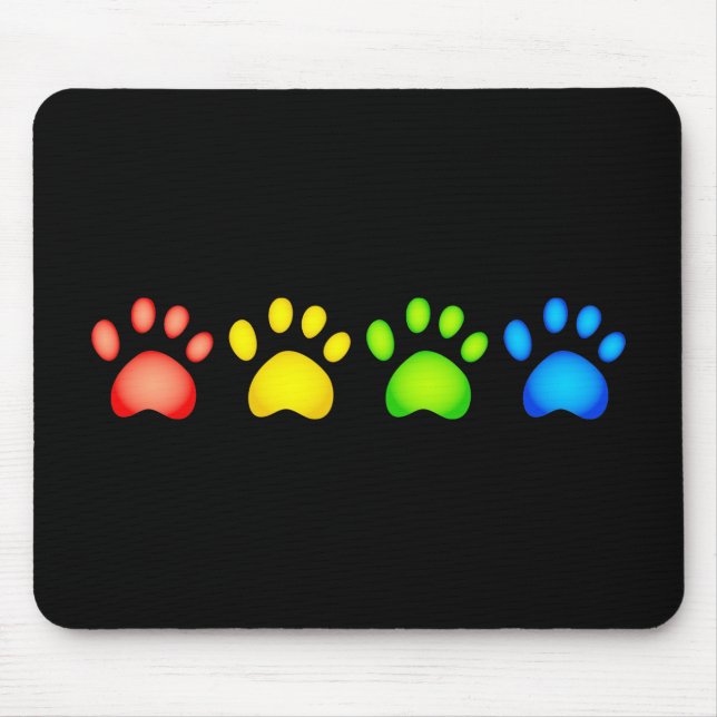 Colourful Paws Mouse Pad (Front)