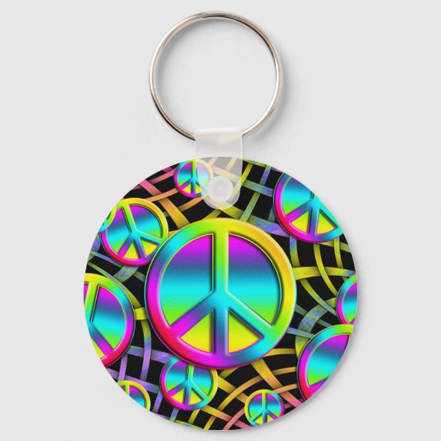colourful PEACE Keychain (Front)