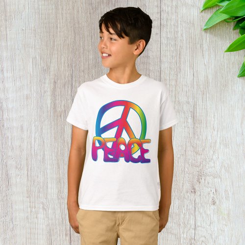 Colourful Peace Symbol T_Shirt