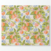 Colourful peaches with flowers  wrapping paper (Flat)