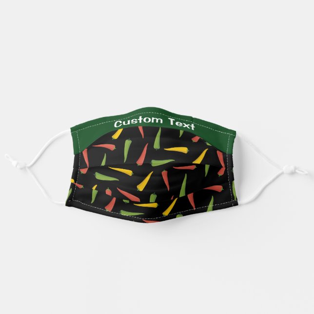 Colourful Peppers Pattern Adult Cloth Face Mask (Front, Unfolded)