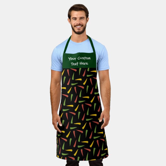 Colourful Peppers Pattern Apron (Worn)