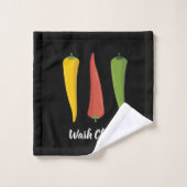 Colourful Peppers Pattern Bath Towel Set (Wash Cloth)